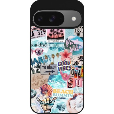 Coque Google Pixel 9 / Pixel 9 Pro - Silicone rigide noir Summer 20 collage