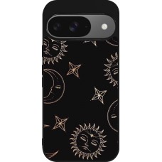 Coque Google Pixel 9 / Pixel 9 Pro - Silicone rigide noir Suns and Moons