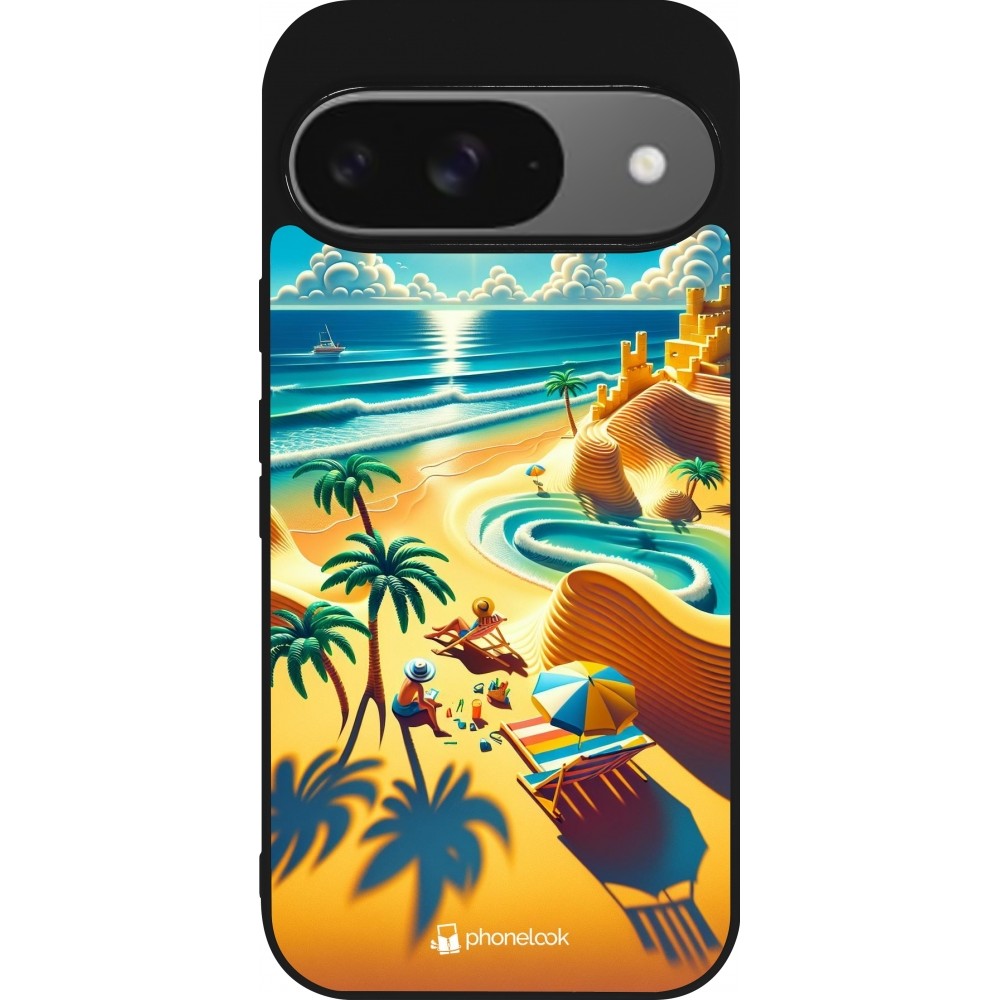 Coque Google Pixel 9 / Pixel 9 Pro - Silicone rigide noir Sunset Breeze