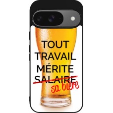 Coque Google Pixel 9 / Pixel 9 Pro - Silicone rigide noir Tout travail mérite sa bière