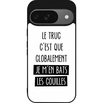 Coque Google Pixel 9 / Pixel 9 Pro - Silicone rigide noir Le truc globalement bats les couilles