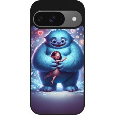 Coque Google Pixel 9 / Pixel 9 Pro - Silicone rigide noir Valentine 2024 Fluffy Love