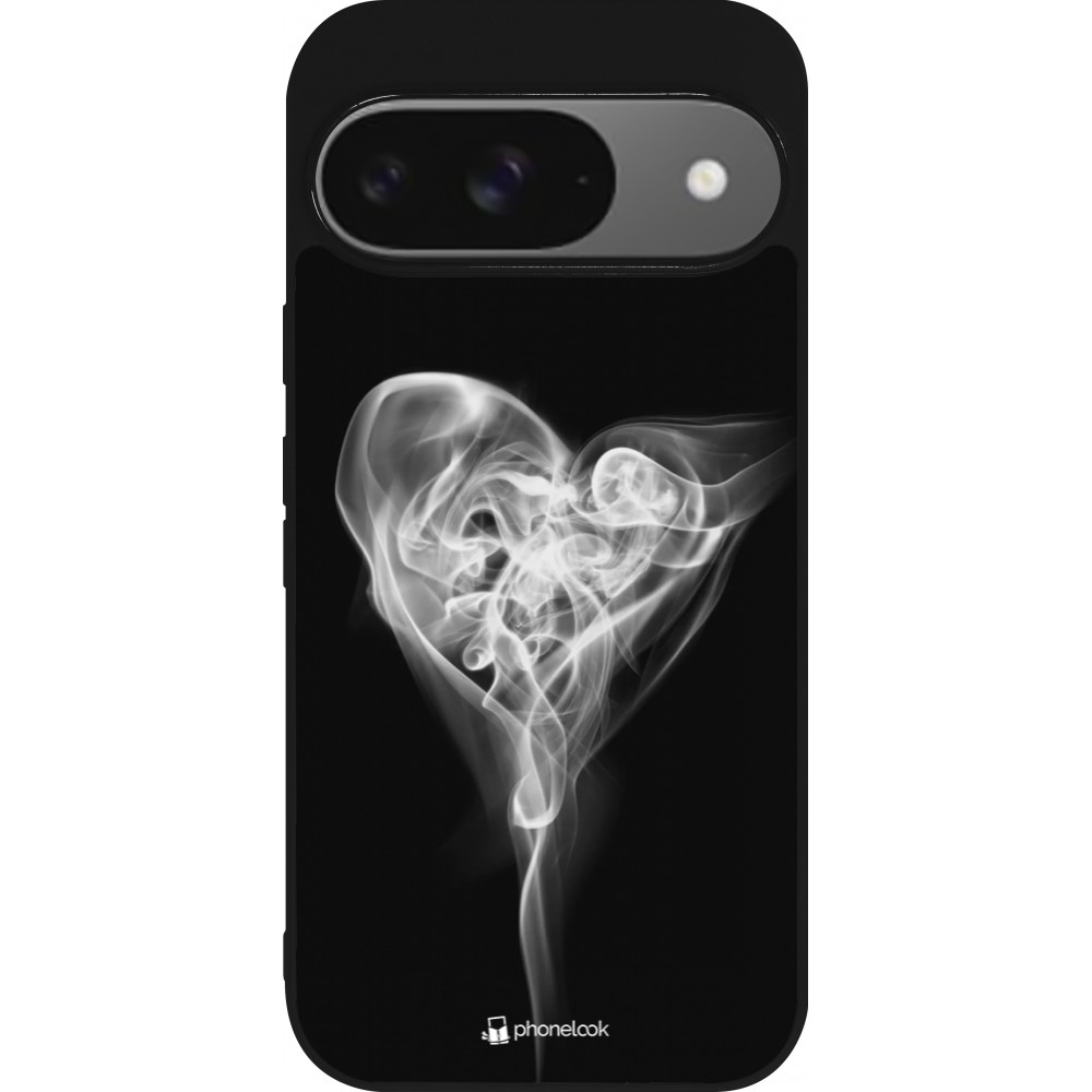 Coque Google Pixel 9 / Pixel 9 Pro - Silicone rigide noir Valentine 2022 Black Smoke