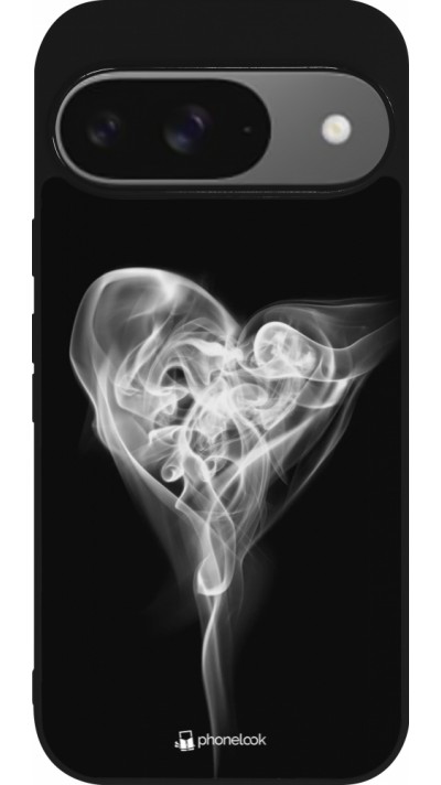 Coque Google Pixel 9 / Pixel 9 Pro - Silicone rigide noir Valentine 2022 Black Smoke