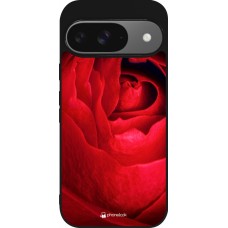 Coque Google Pixel 9 / Pixel 9 Pro - Silicone rigide noir Valentine 2022 Rose