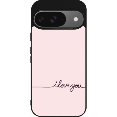 Coque Google Pixel 9 / Pixel 9 Pro - Silicone rigide noir Valentine 2023 i love you writing