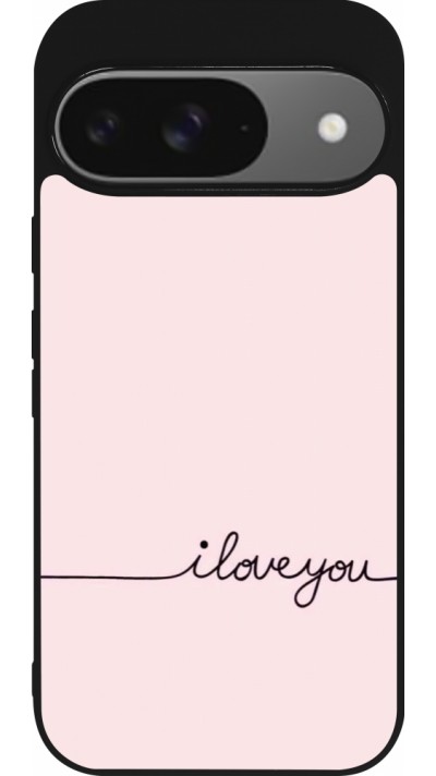 Coque Google Pixel 9 / Pixel 9 Pro - Silicone rigide noir Valentine 2023 i love you writing