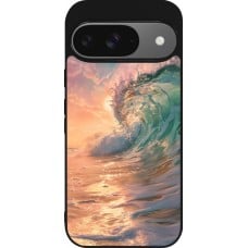 Coque Google Pixel 9 / Pixel 9 Pro - Silicone rigide noir Wave Sunset