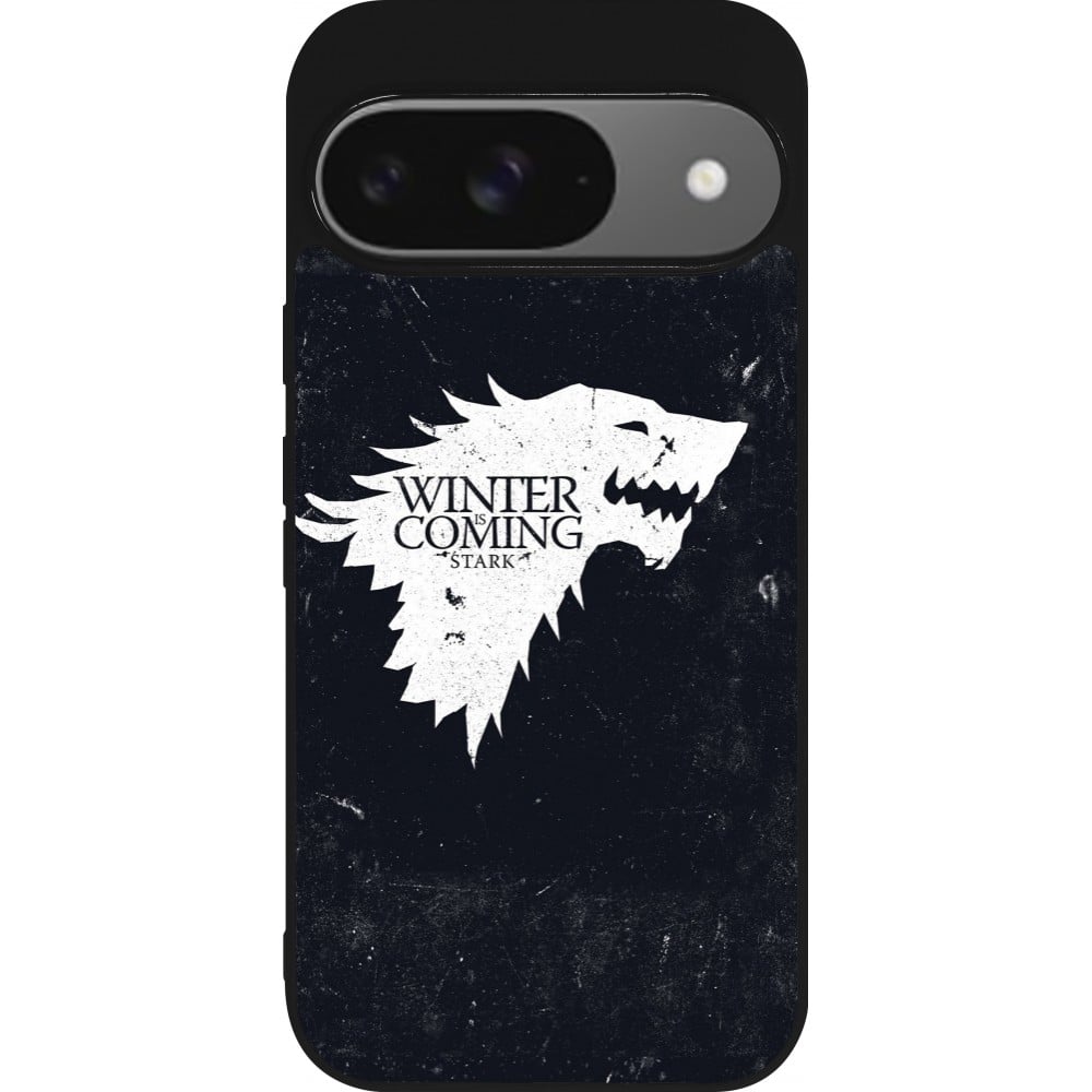 Coque Google Pixel 9 / Pixel 9 Pro - Silicone rigide noir Winter is coming Stark