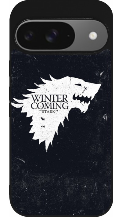 Coque Google Pixel 9 / Pixel 9 Pro - Silicone rigide noir Winter is coming Stark