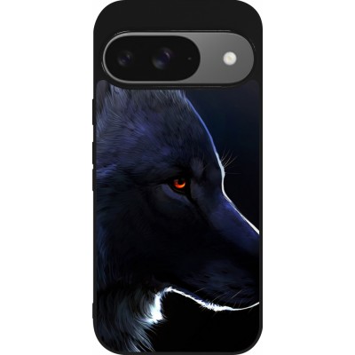 Coque Google Pixel 9 / Pixel 9 Pro - Silicone rigide noir Wolf Shape