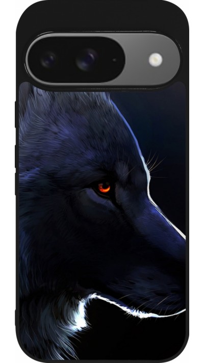 Coque Google Pixel 9 / Pixel 9 Pro - Silicone rigide noir Wolf Shape