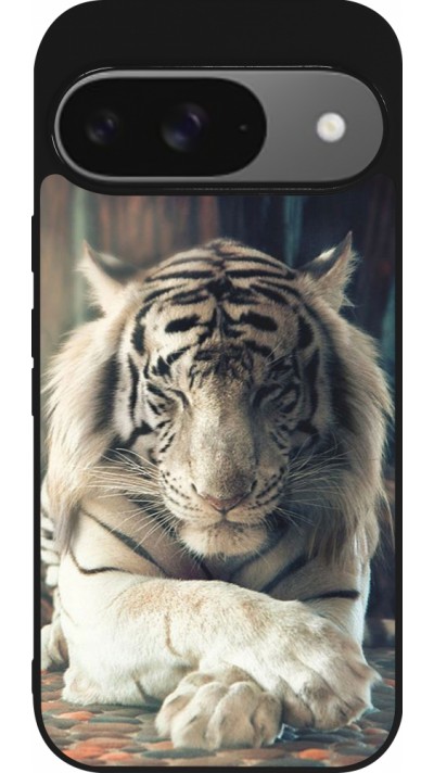 Coque Google Pixel 9 / Pixel 9 Pro - Silicone rigide noir Zen Tiger