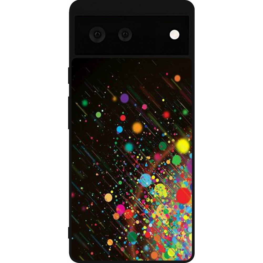 Coque Google Pixel 6 - Silicone rigide noir Abstract Bubble Lines