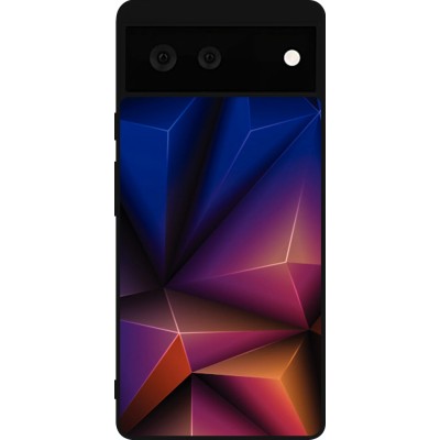 Coque Google Pixel 6 - Silicone rigide noir Abstract Triangles 