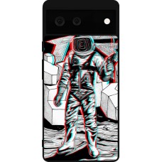 Coque Google Pixel 6 - Silicone rigide noir Anaglyph Astronaut