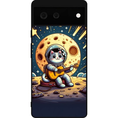 Coque Google Pixel 6 - Silicone rigide noir AstroCat RockLune