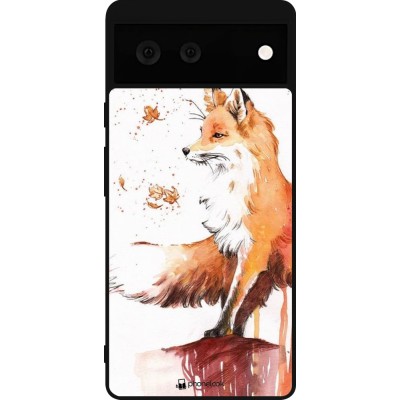 Coque Google Pixel 6 - Silicone rigide noir Autumn 21 Fox