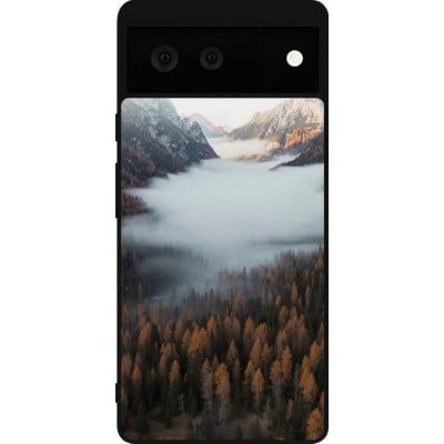 Coque Google Pixel 6 - Silicone rigide noir Autumn 22 forest lanscape