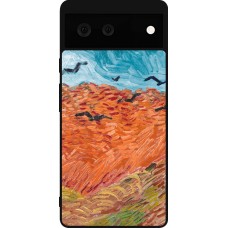 Coque Google Pixel 6 - Silicone rigide noir Autumn 22 Van Gogh style