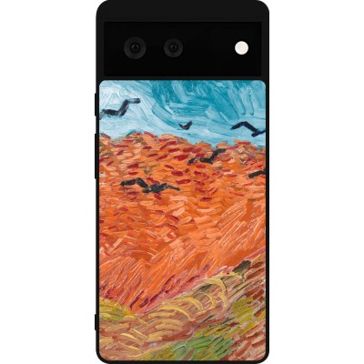 Coque Google Pixel 6 - Silicone rigide noir Autumn 22 Van Gogh style