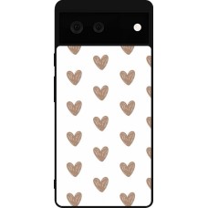 Coque Google Pixel 6 - Silicone rigide noir Autumn 2024 brown hearts