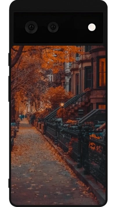 Coque Google Pixel 6 - Silicone rigide noir Autumn 2024 city