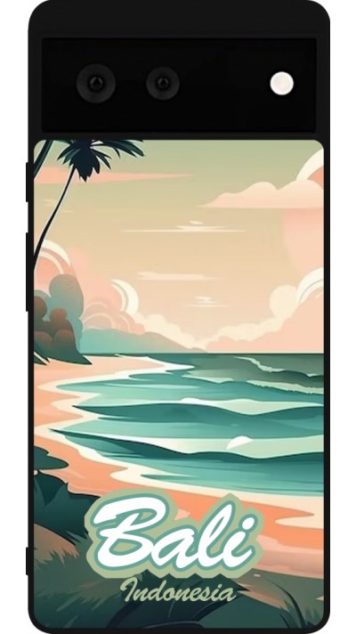 Coque Google Pixel 6 - Silicone rigide noir Bali Landscape