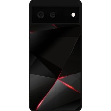 Coque Google Pixel 6 - Silicone rigide noir Black Red Lines