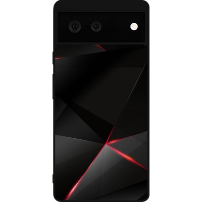 Coque Google Pixel 6 - Silicone rigide noir Black Red Lines