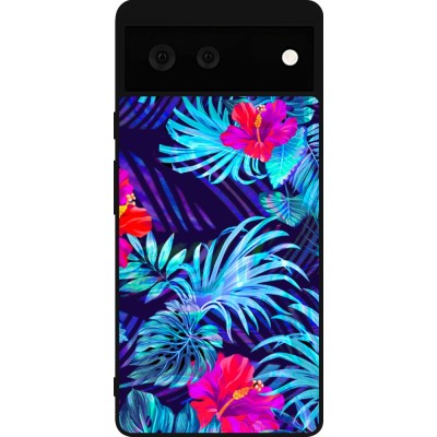 Coque Google Pixel 6 - Silicone rigide noir Blue Forest