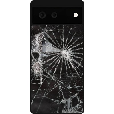 Coque Google Pixel 6 - Silicone rigide noir Broken Screen