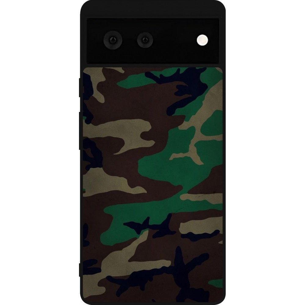 Coque Google Pixel 6 - Silicone rigide noir Camouflage 3