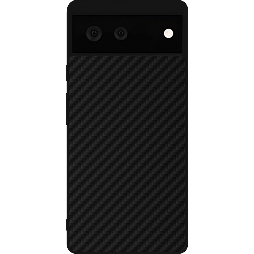 Google Pixel 6 Case Hülle - Silikon schwarz Carbon Basic