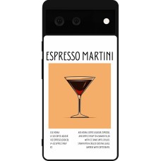 Google Pixel 6 Case Hülle - Silikon schwarz Cocktail Rezept Espresso Martini