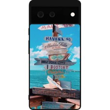 Coque Google Pixel 6 - Silicone rigide noir Cool Cities Directions