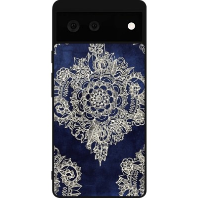 Coque Google Pixel 6 - Silicone rigide noir Cream Flower Moroccan