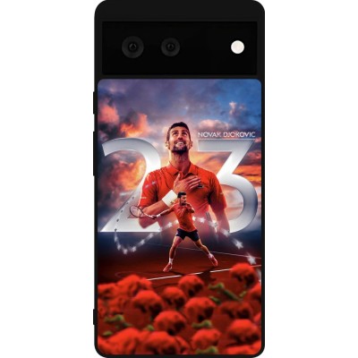 Coque Google Pixel 6 - Silicone rigide noir Djokovic 23 Grand Slam