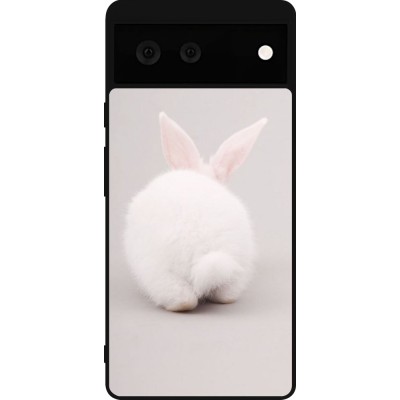 Coque Google Pixel 6 - Silicone rigide noir Easter 2024 bunny butt