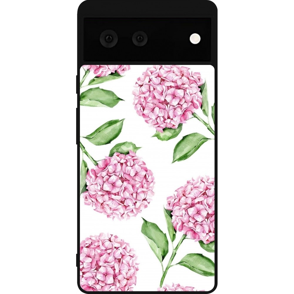 Coque Google Pixel 6 - Silicone rigide noir Easter 2024 pink flowers