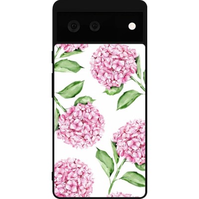 Coque Google Pixel 6 - Silicone rigide noir Easter 2024 pink flowers