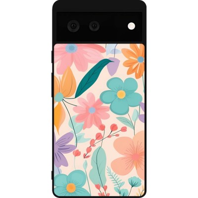 Coque Google Pixel 6 - Silicone rigide noir Easter 2024 spring flowers