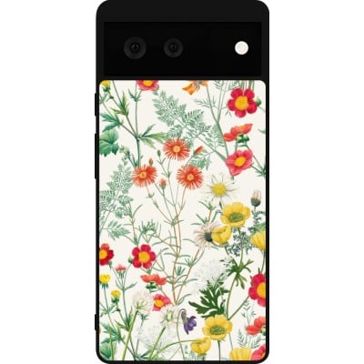 Coque Google Pixel 6 - Silicone rigide noir Flora Botanical Wildlife