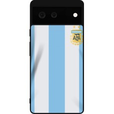 Coque Google Pixel 6 - Silicone rigide noir Maillot de football Argentine 2022 personnalisable