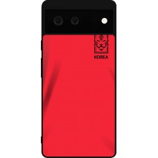 Coque Google Pixel 6 - Silicone rigide noir Maillot de football Corée du Sud 2022 personnalisable