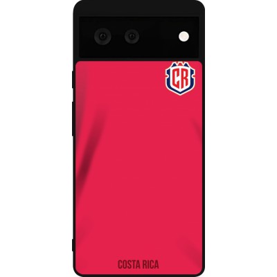 Coque Google Pixel 6 - Silicone rigide noir Maillot de football Costa Rica 2022 personnalisable