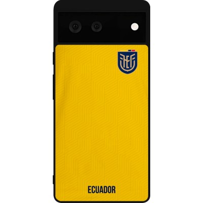 Coque Google Pixel 6 - Silicone rigide noir Maillot de football Equateur 2022