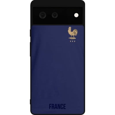 Coque Google Pixel 6 - Silicone rigide noir Maillot de football France 2022 personnalisable