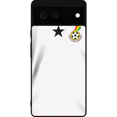 Coque Google Pixel 6 - Silicone rigide noir Maillot de football Ghana 2022 personnalisable