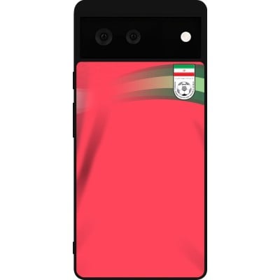 Coque Google Pixel 6 - Silicone rigide noir Maillot de football Iran 2022 personnalisable